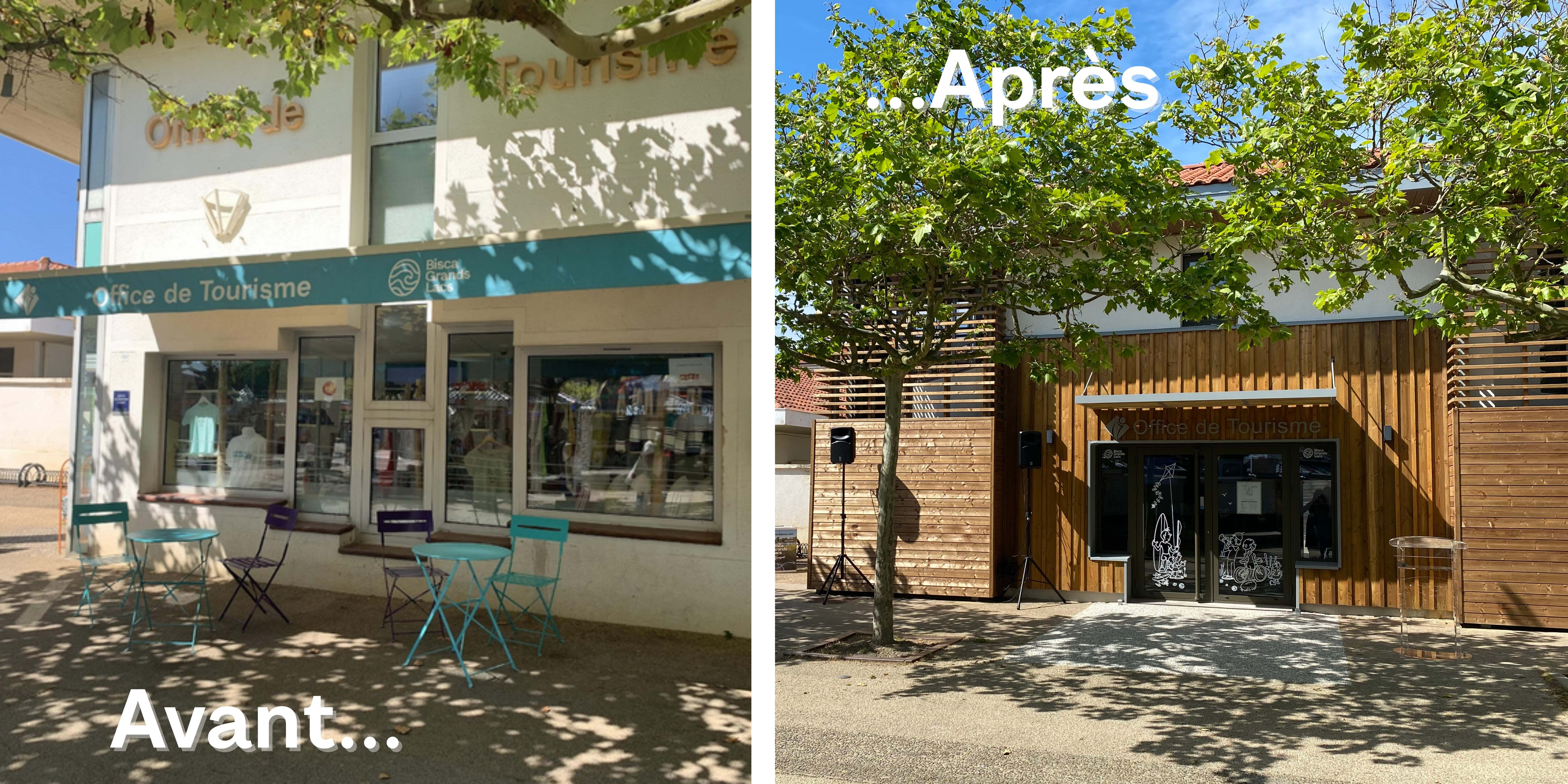 Avant-après à l'Office de Tourisme Bisca Grands Lacs