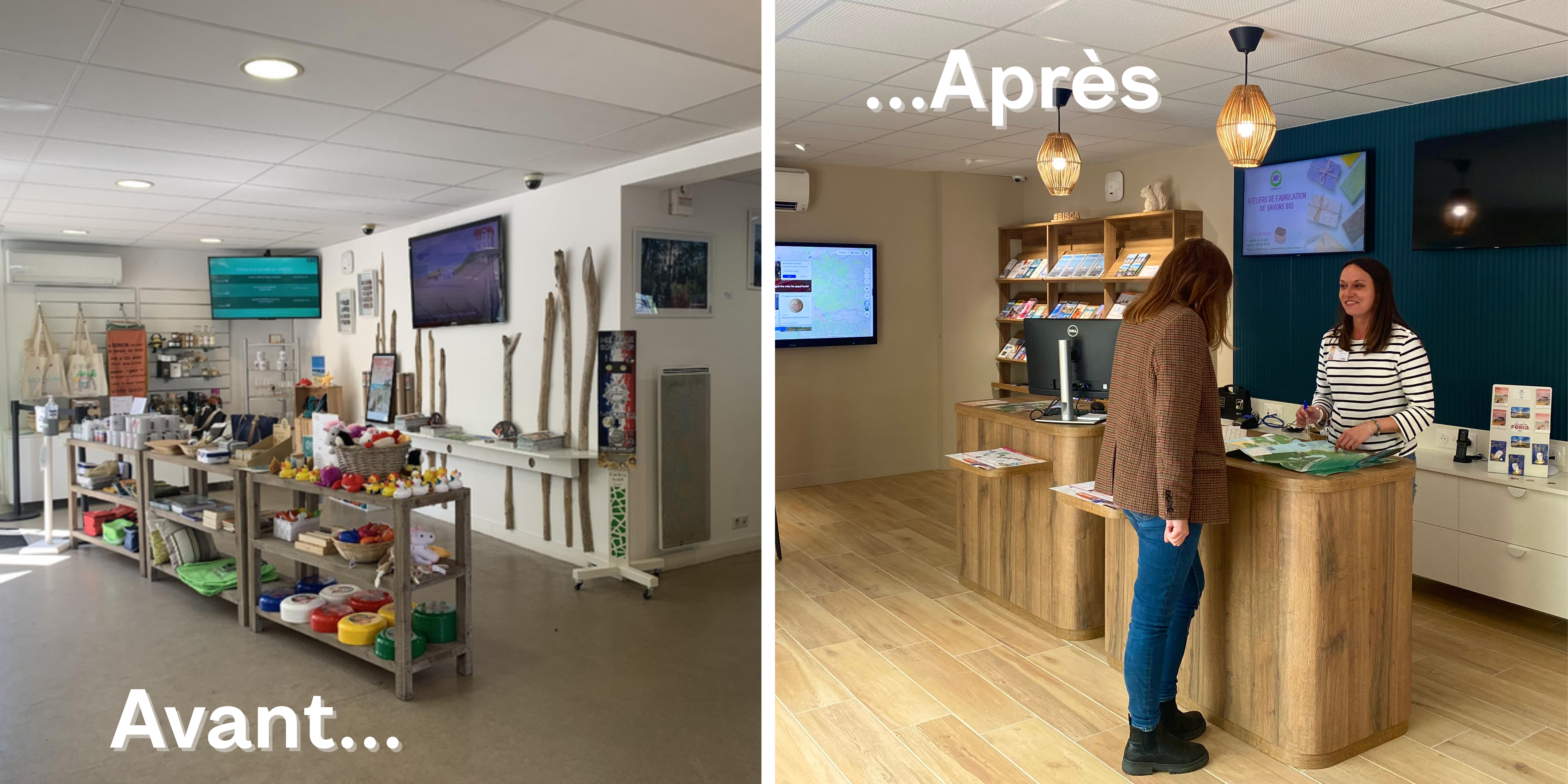 Avant-après à l'Office de Tourisme Bisca Grands Lacs