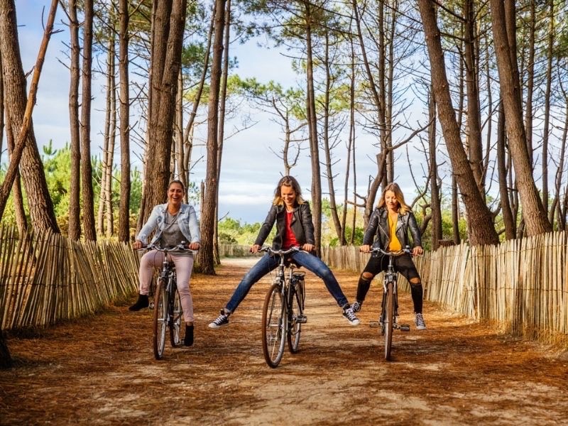 Balade à vélo en hiver à Biscarrosse